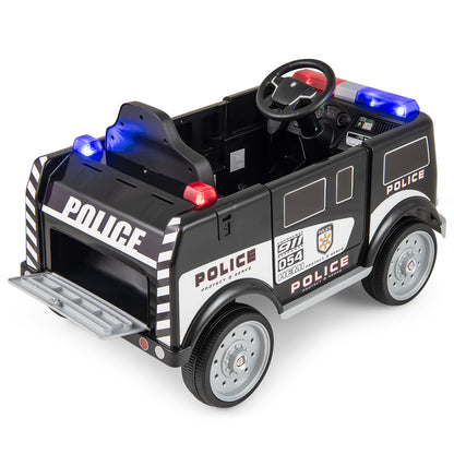 12V Battery Powered Electric Vehicle with 3 Speeds and Megaphone, Black Powered Ride On Toys at Gallery Canada