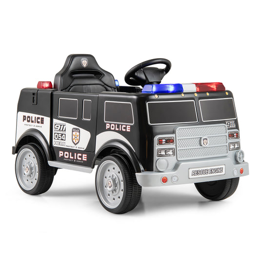 12V Electric Vehicle, 3 Speeds, Megaphone, Black Powered Ride On Toys Black at Gallery Canada