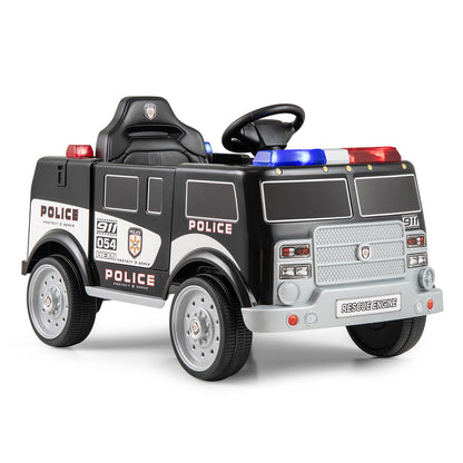 12V Electric Vehicle, 3 Speeds, Megaphone, Black Powered Ride On Toys at Gallery Canada