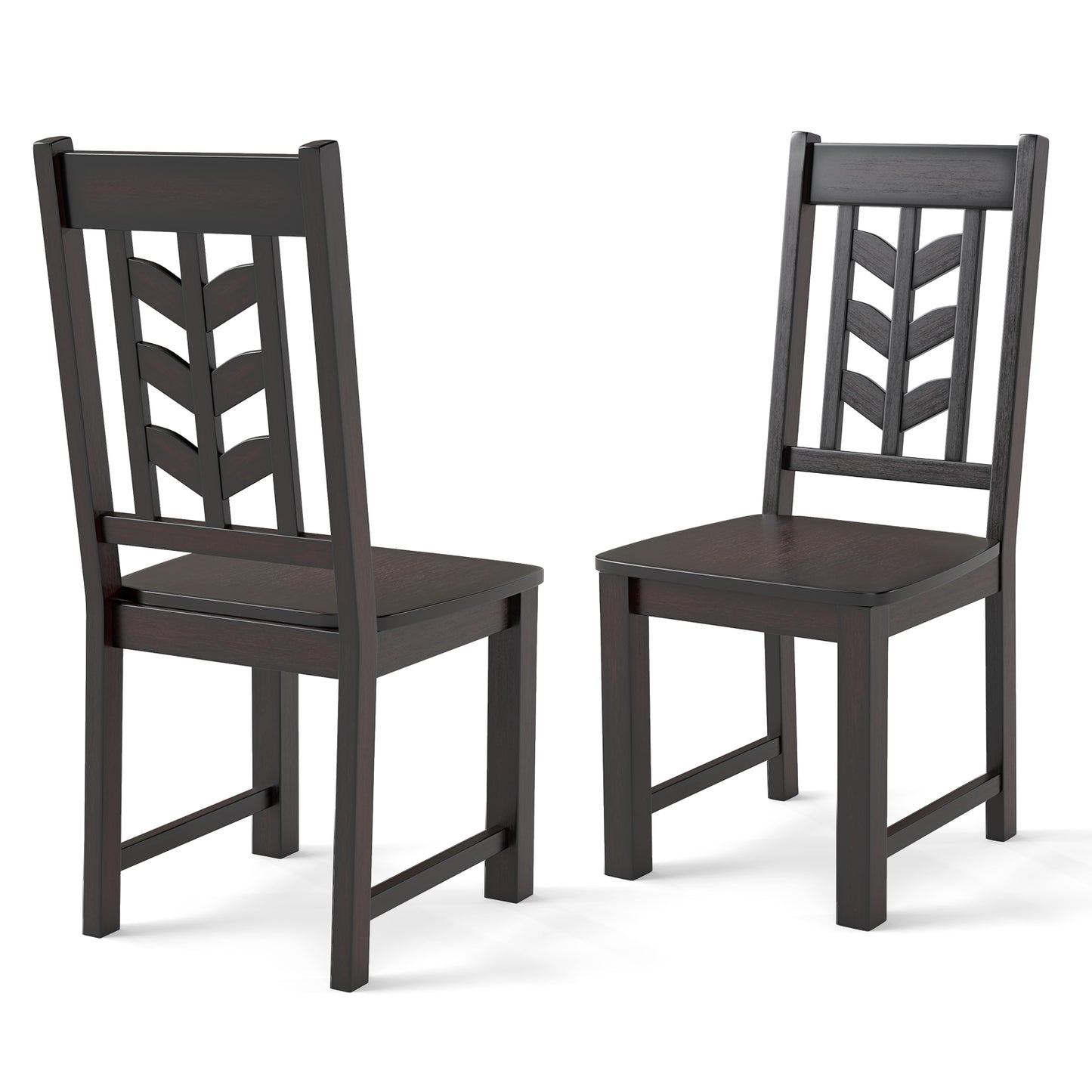 Kitchen Side Dining Chair Set Of 2, Rubber Wood Frame, Rustic, Brown Dining Chairs at Gallery Canada