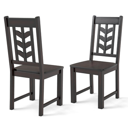 Kitchen Side Dining Chair Set Of 2, Rubber Wood Frame, Rustic, Brown Dining Chairs at Gallery Canada