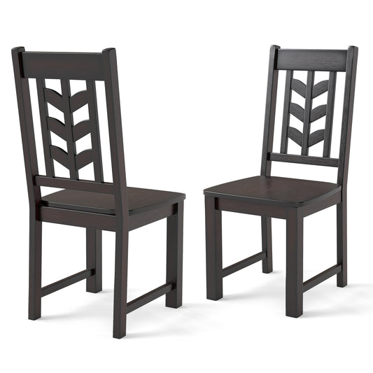 Kitchen Side Dining Chair Set Of 2, Rubber Wood Frame, Rustic, Brown Dining Chairs Rustic Brown at Gallery Canada