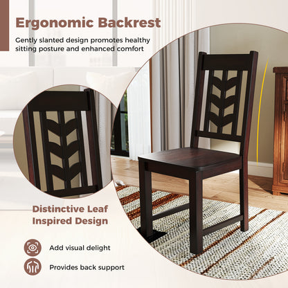 Kitchen Side Dining Chair Set Of 2, Rubber Wood Frame, Rustic, Brown Dining Chairs at Gallery Canada