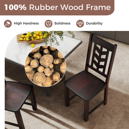 Kitchen Side Dining Chair Set Of 2, Rubber Wood Frame, Rustic, Brown Dining Chairs at Gallery Canada