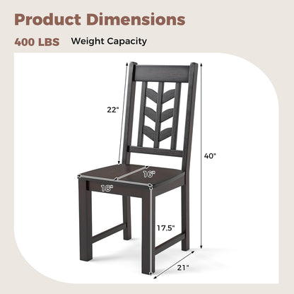 Kitchen Side Dining Chair Set Of 2, Rubber Wood Frame, Rustic, Brown Dining Chairs at Gallery Canada