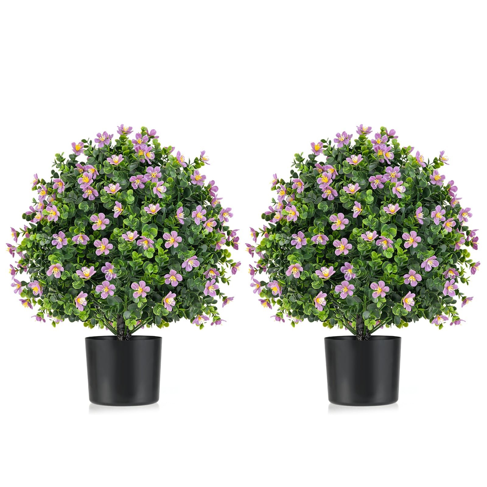 2 Pack Artificial Boxwood Topiary Ball Tree, Purple Faux Plants Purple at Gallery Canada