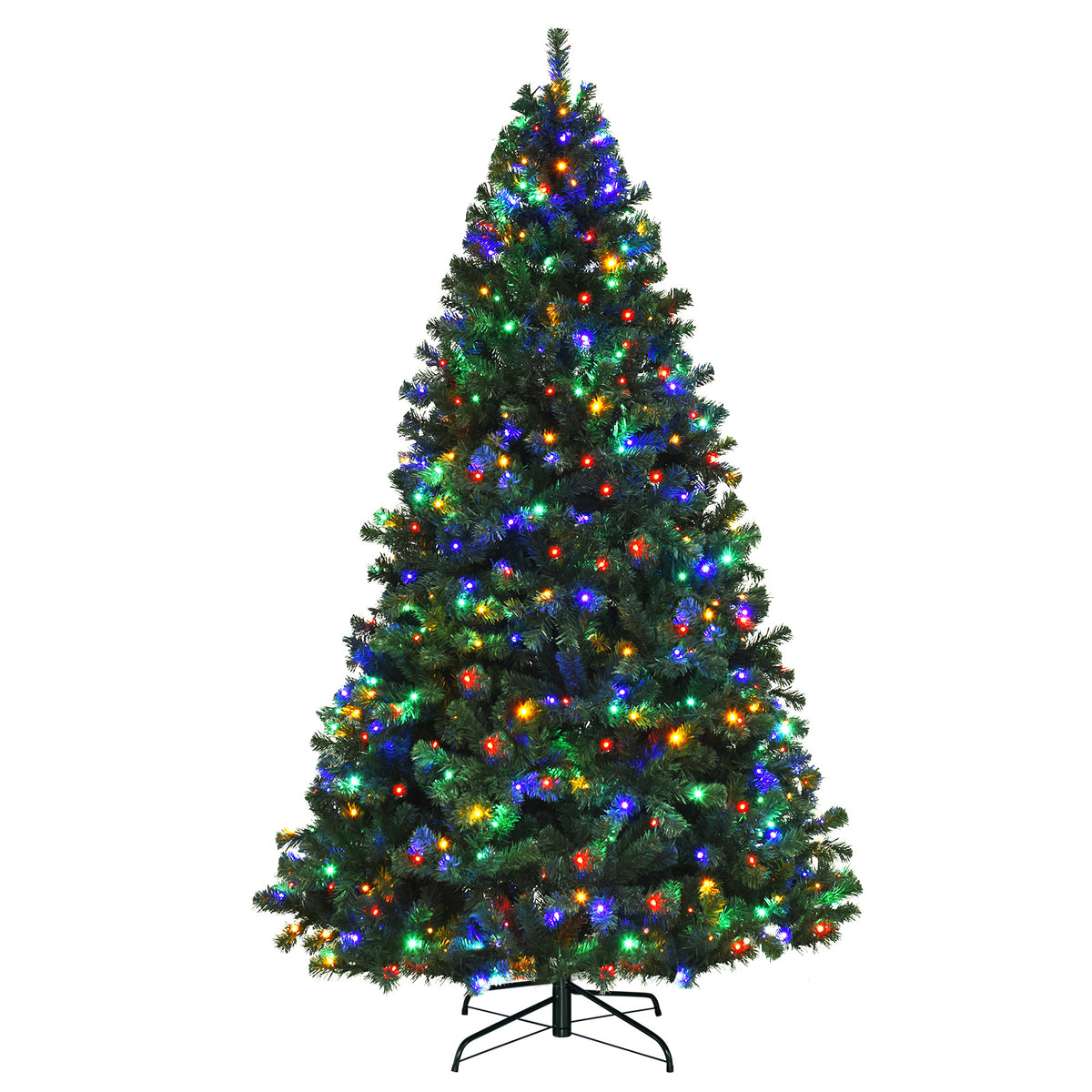 7.5 Feet Pre-Lit Artificial Spruce Christmas Tree, 550 Multicolor Lights, Green Christmas Tree at Gallery Canada