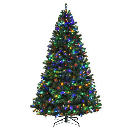 7.5 Feet Pre-Lit Artificial Spruce Christmas Tree, 550 Multicolor Lights, Green Christmas Tree at Gallery Canada