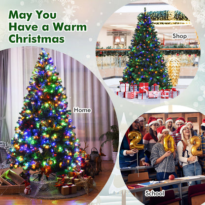7.5 Feet Pre-Lit Artificial Spruce Christmas Tree, 550 Multicolor Lights, Green Christmas Tree at Gallery Canada