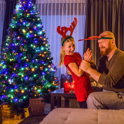 7.5 Feet Pre-Lit Artificial Spruce Christmas Tree, 550 Multicolor Lights, Green Christmas Tree at Gallery Canada
