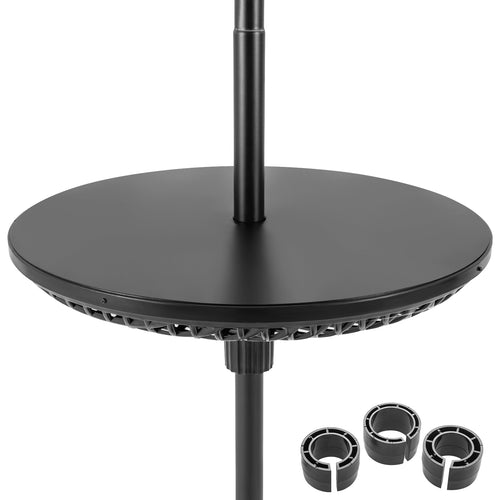 Patio Umbrella Table Tray Adjustable with Umbrella Poles, Black