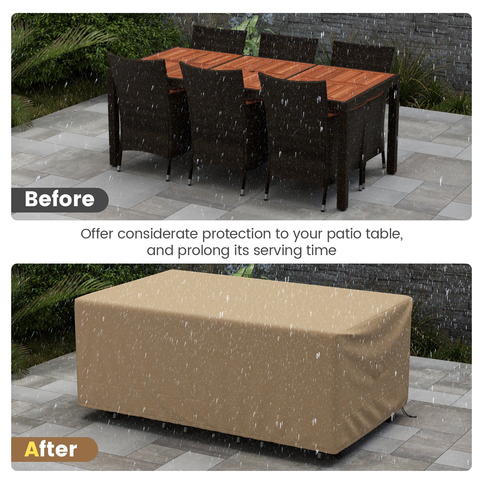 Patio Furniture Cover with Padded Handle and Click-Close Straps-90 x 50 x 32 inches, Beige Outdoor Furniture Accessories at Gallery Canada