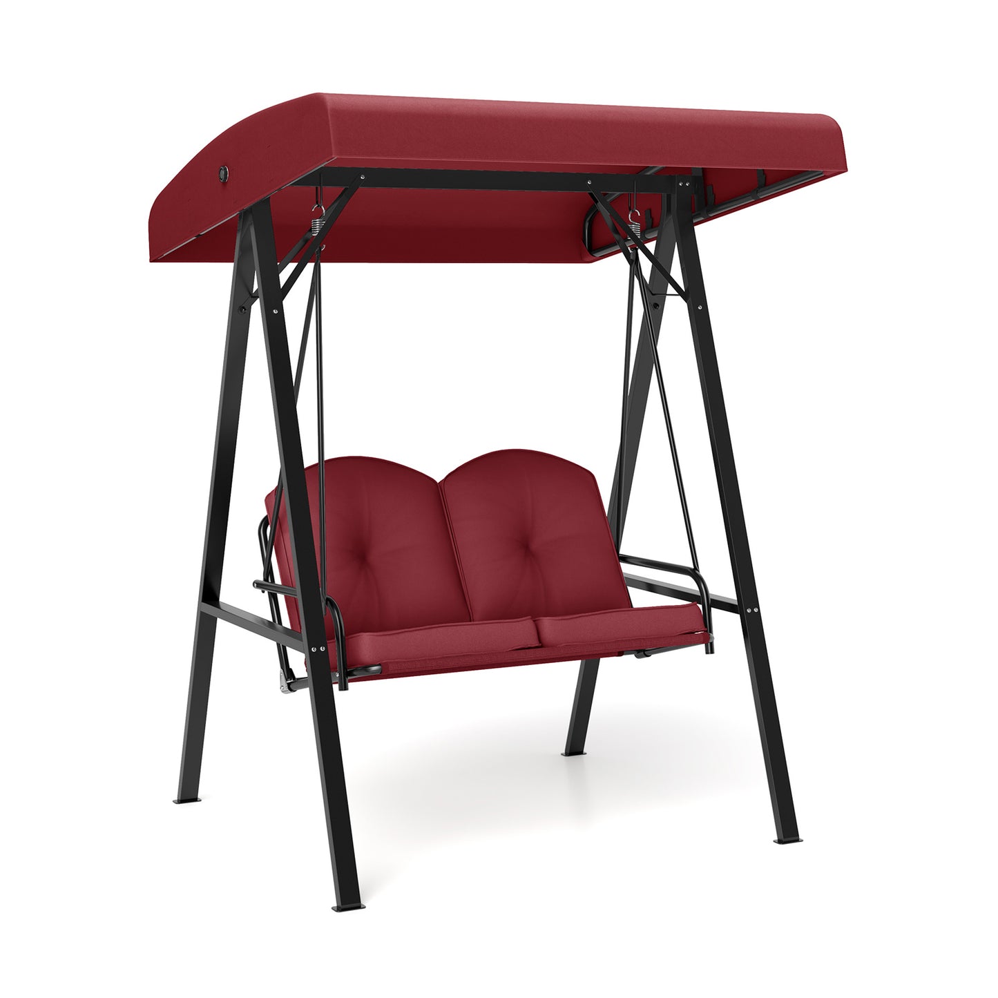 2-Person Outdoor Porch Swing, A-Shaped Metal Stand, Adjustable Canopy, Wine Porch Swings at Gallery Canada