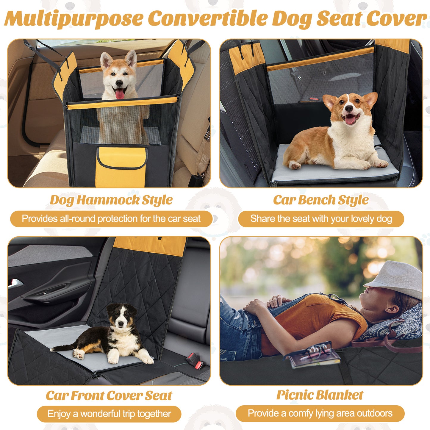 Dog Car Seat Cover with Mesh Window for Small and Medium Dogs, Black Dog Supplies at Gallery Canada