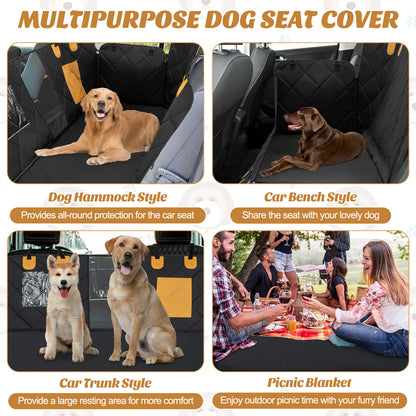 Dog Car Seat Cover Protector for Back Seat with Mesh Windows, Black Dog Supplies at Gallery Canada
