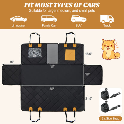 Dog Car Seat Cover Protector for Back Seat with Mesh Windows, Black Dog Supplies at Gallery Canada