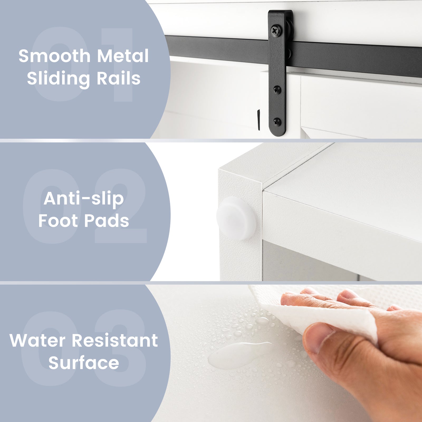 4-Tier Over The Toilet Storage Cabinet with Sliding Barn Door and Storage Shelves, White Bathroom Etagere at Gallery Canada