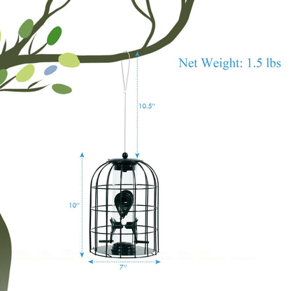 Squirrel-proof Caged Tube Wild Bird Feeder Outdoor Metal Seed Guard Deterrent, Green Bird Supplies at Gallery Canada