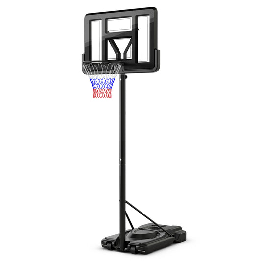 Portable Basketball Hoop, 9-Position Adjustable Height, Black