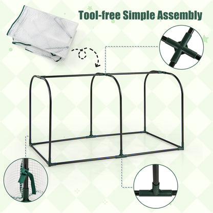 Mini Tunnel Greenhouse with Roll-up Zipper Door, White Greenhouses at Gallery Canada