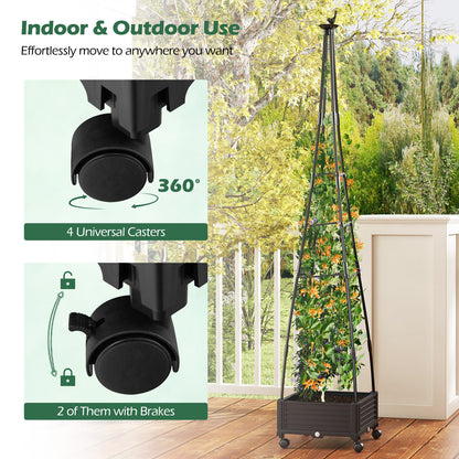 Garden Obelisk Trellis with Self-Drainage System for Climbing Plants, Black Raised Garden Beds at Gallery Canada