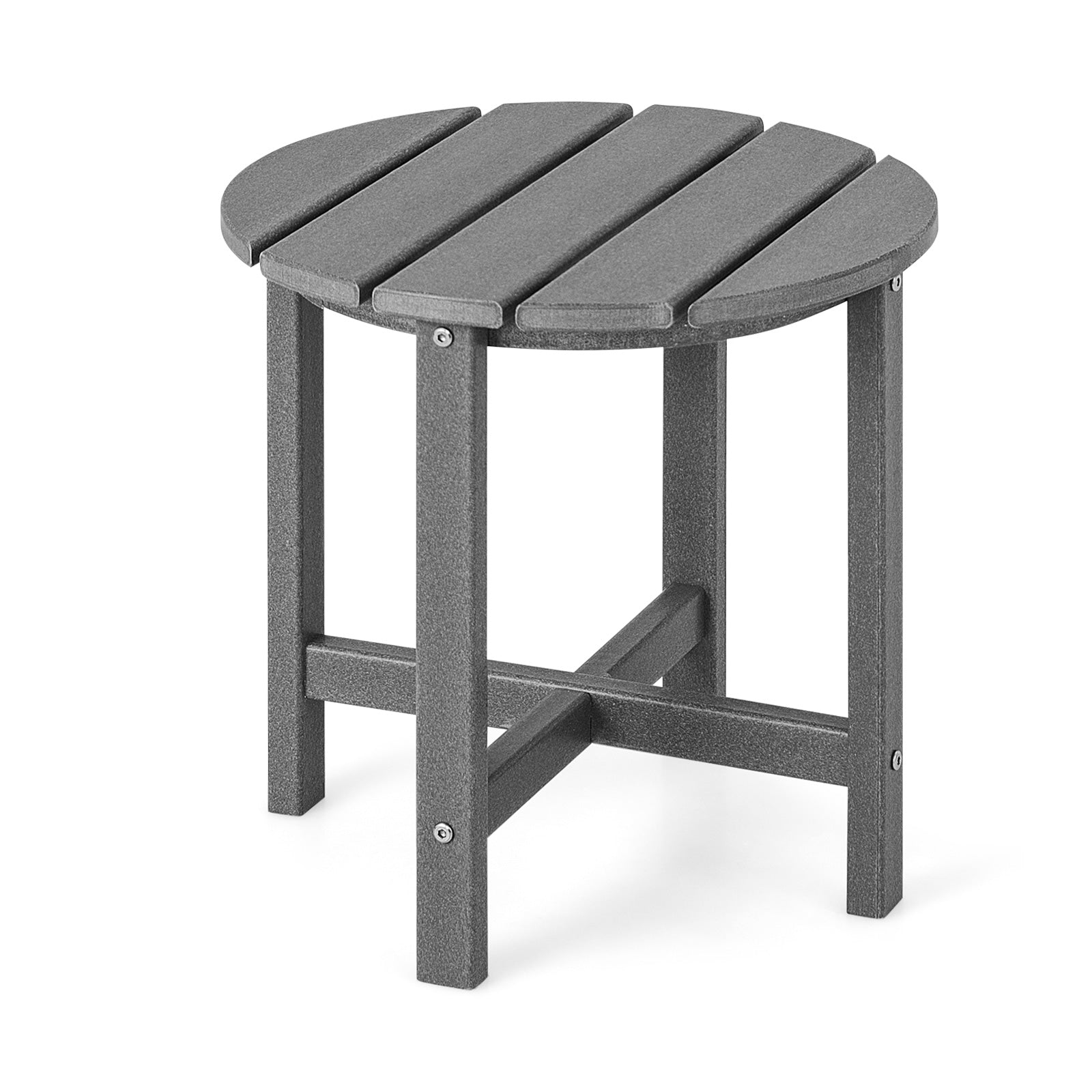 Set Of 2 18 Inch Round Weather-Resistant Adirondack Side Tables, Gray Patio Coffee Tables at Gallery Canada