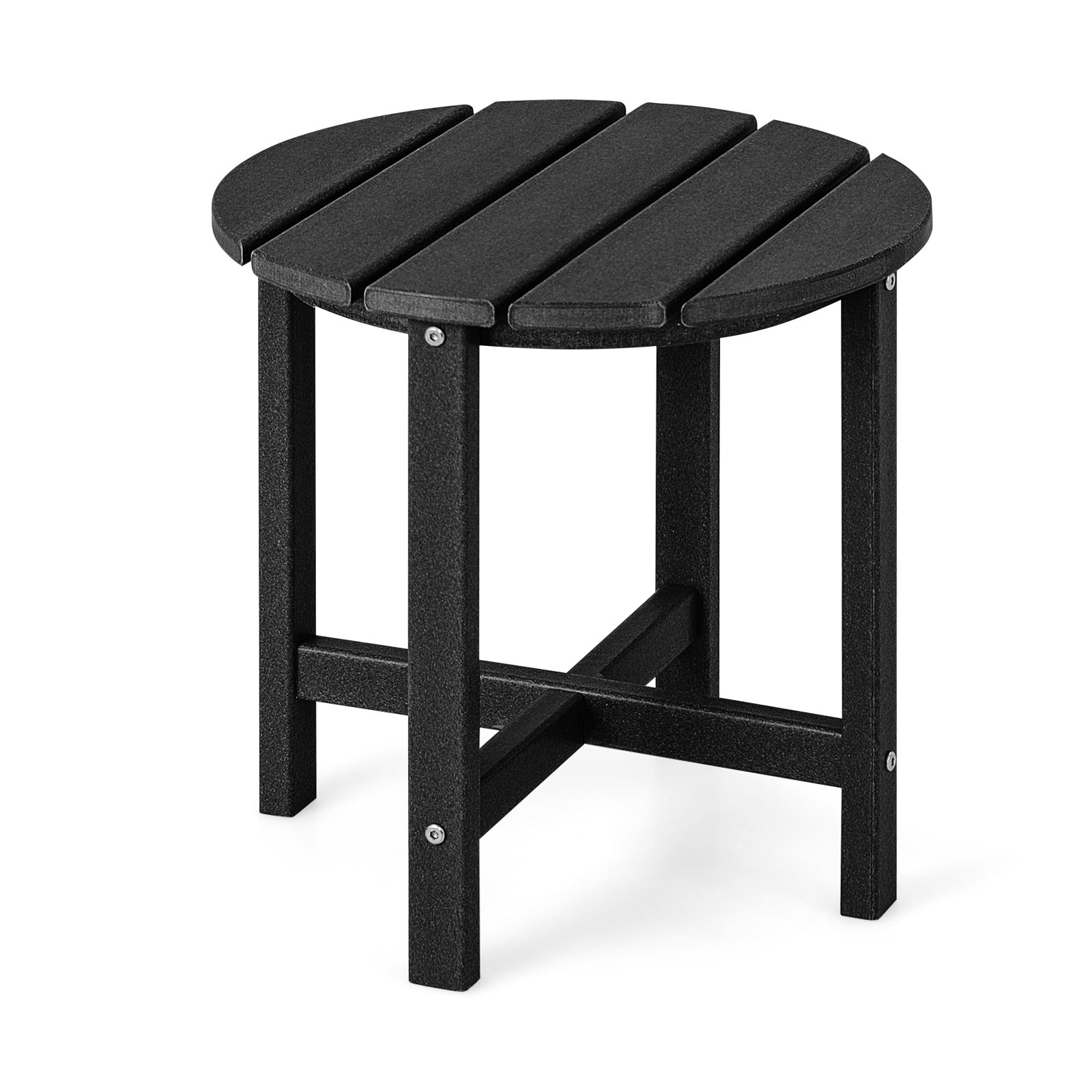 Set Of 2 18 Inch Round Weather-Resistant Adirondack Side Tables, Black Patio Coffee Tables at Gallery Canada