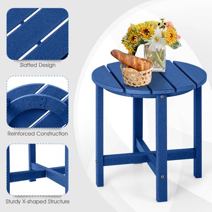 Set of 2 18 Inch Round Weather-Resistant Adirondack Side Tables, Navy Patio Coffee Tables at Gallery Canada