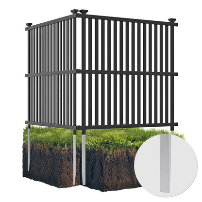 Air Conditioner Fence Panel with Metal Ground Stakes for Outside, Black Decorative Fencing & Flooring at Gallery Canada