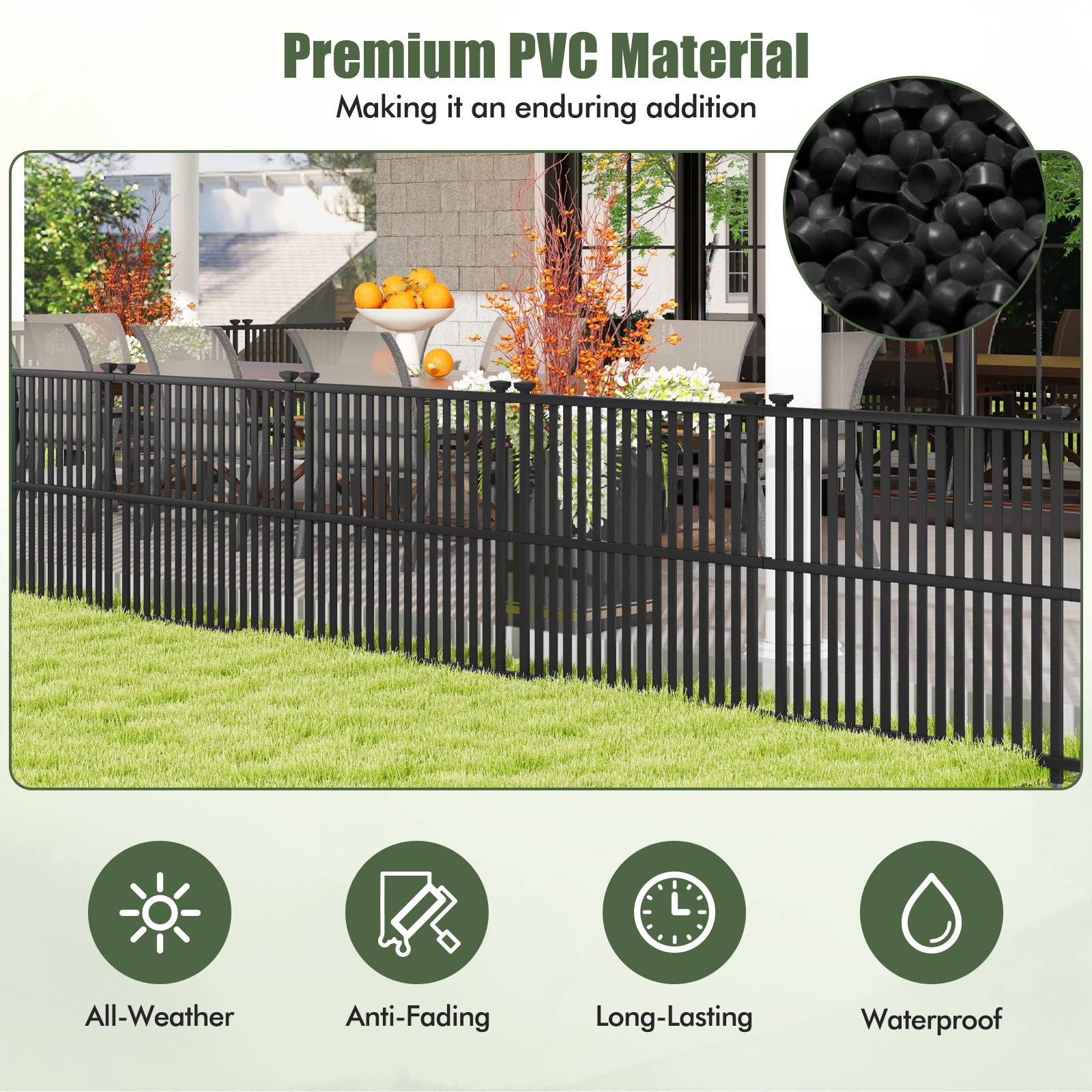 Air Conditioner Fence Panel with Metal Ground Stakes for Outside, Black Decorative Fencing & Flooring at Gallery Canada