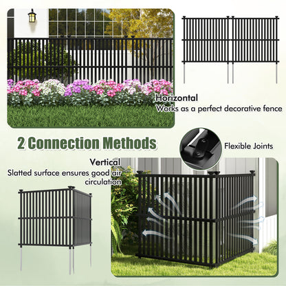 Air Conditioner Fence Panel with Metal Ground Stakes for Outside, Black Decorative Fencing & Flooring at Gallery Canada