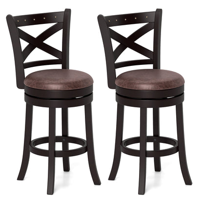 26/30 Inch Swivel Bar Stools Set of 2 Bar Chairs with Padded Seat-26 inches, Coffee Bar Stools Coffee at Gallery Canada