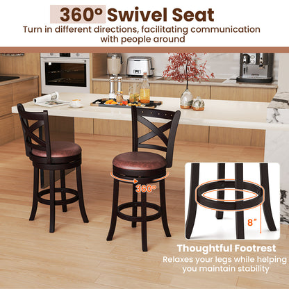 26/30 Inch Swivel Bar Stools Set of 2 Bar Chairs with Padded Seat-26 inches, Coffee Bar Stools at Gallery Canada