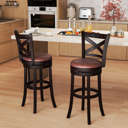 26/30 Inch Swivel Bar Stools Set of 2 Bar Chairs with Padded Seat-30 inches, Coffee Bar Stools at Gallery Canada