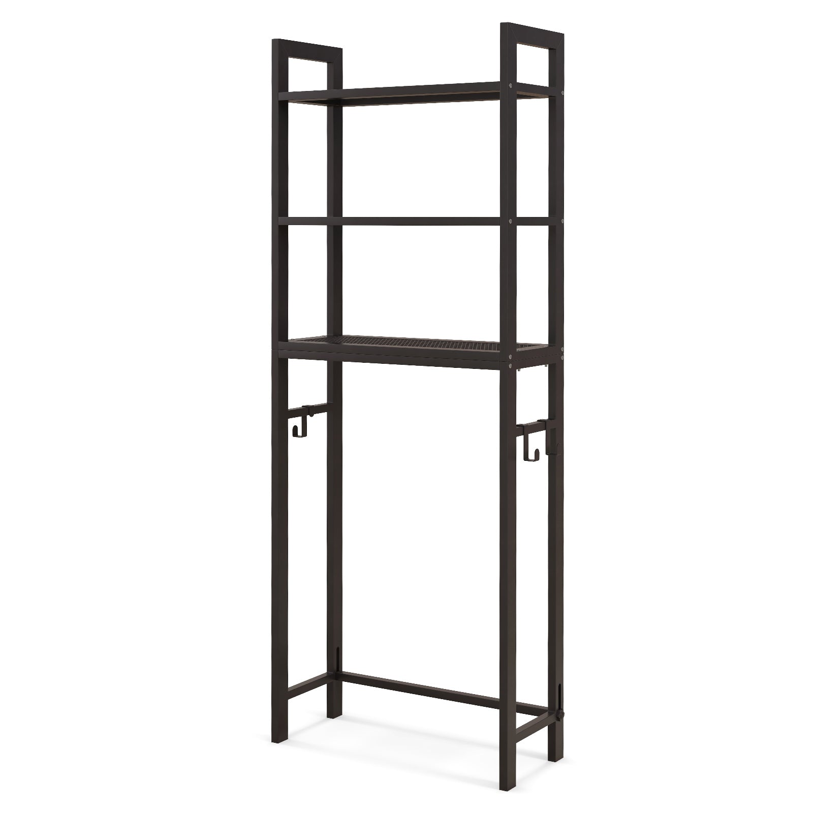 Over-The-Toilet Storage Shelf, Metal Bathroom Organizer Hooks, Brown Bathroom Etagere Brown at Gallery Canada