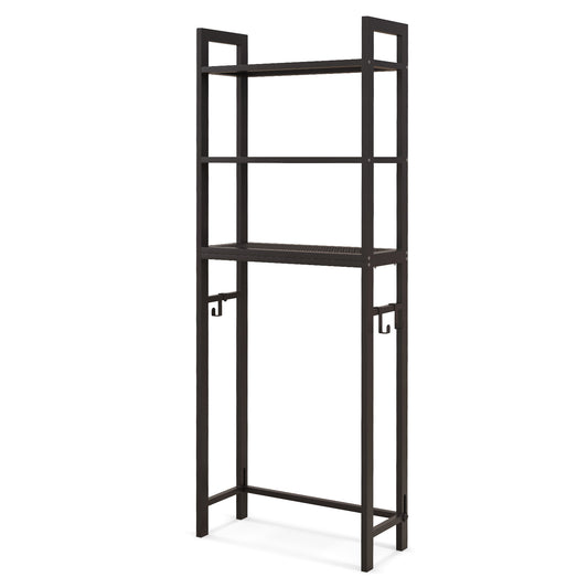 Over-The-Toilet Storage Shelf Space Saving Metal Bathroom Organizer Hooks, Brown Bathroom Etagere Brown at Gallery Canada