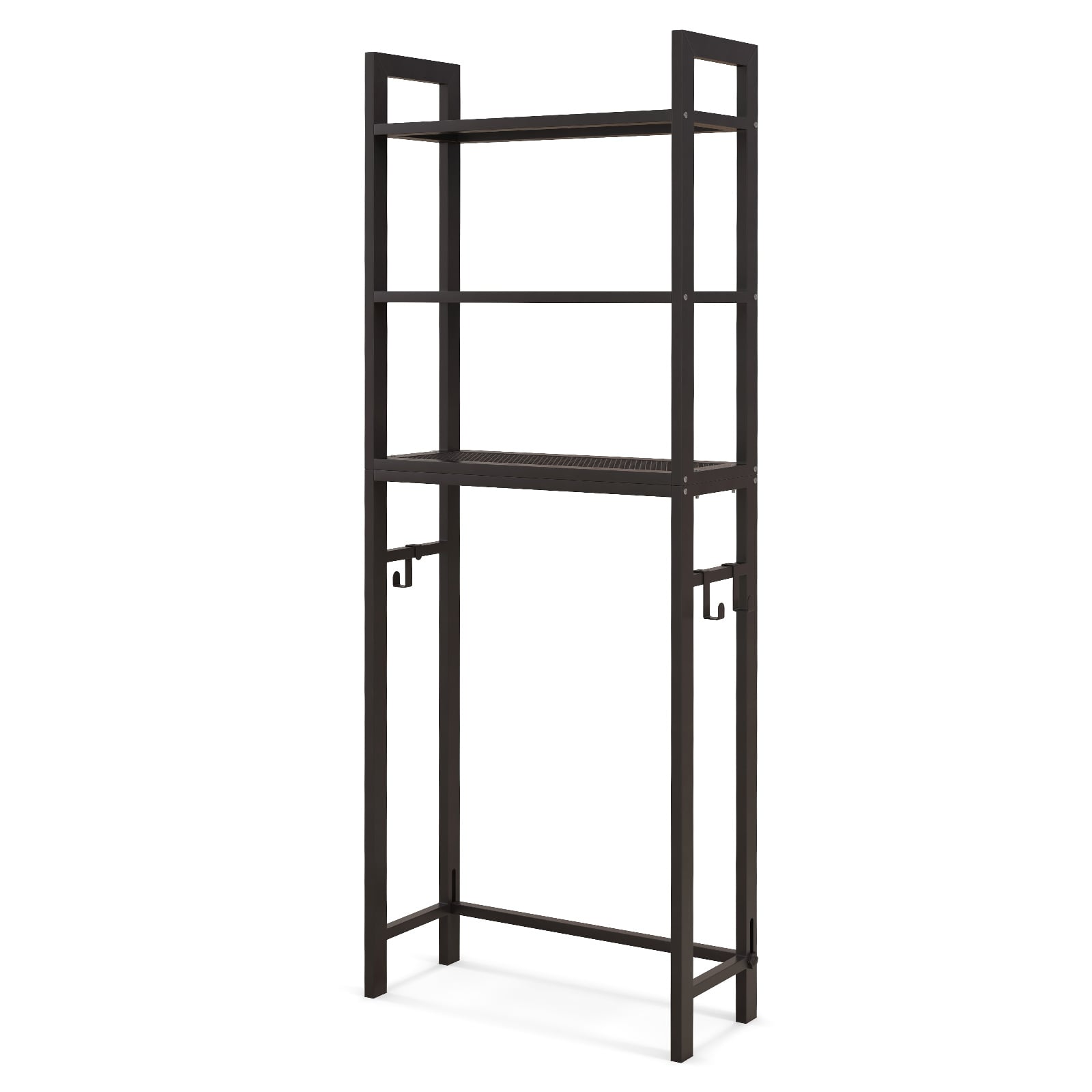 Over-The-Toilet Storage Shelf, Metal Bathroom Organizer Hooks, Brown Bathroom Etagere Brown at Gallery Canada