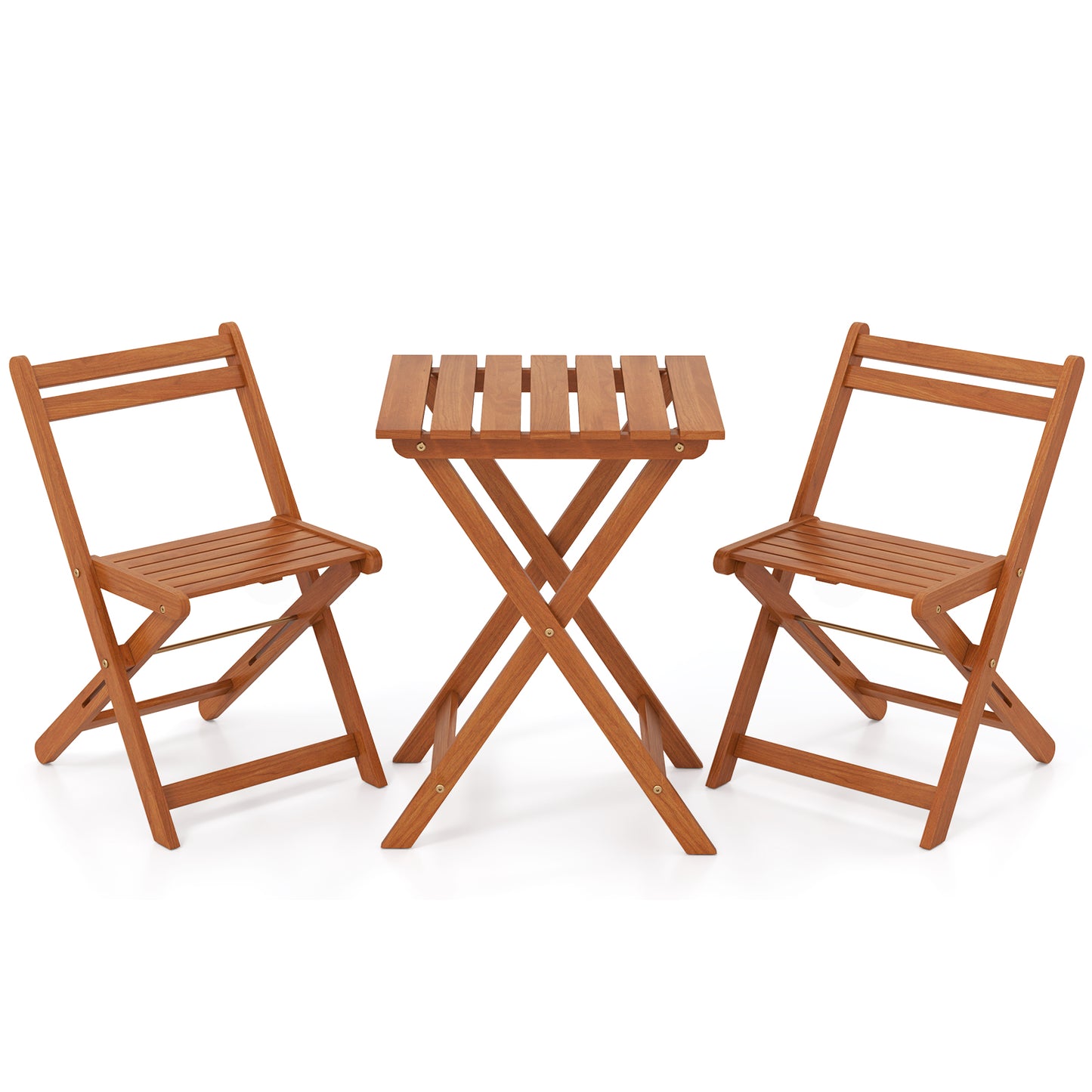 3 Piece Solid Wood Furniture Set with 2 Folding Chairs Patio Furniture Sets at Gallery Canada