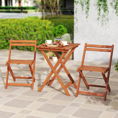 3 Piece Solid Wood Furniture Set with 2 Folding Chairs Patio Furniture Sets at Gallery Canada