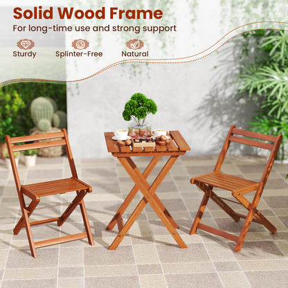 3 Piece Solid Wood Furniture Set with 2 Folding Chairs Patio Furniture Sets at Gallery Canada
