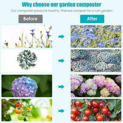 43 Gallon Composting Tumbler Compost Bin with Dual Rotating Chamber, Black Garden Tools at Gallery Canada