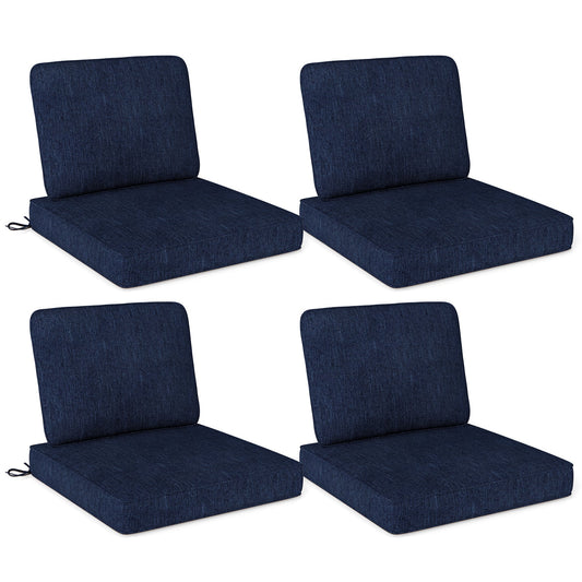 Outdoor Patio Cushion Set, 4 Piece, Removable Covers, Navy