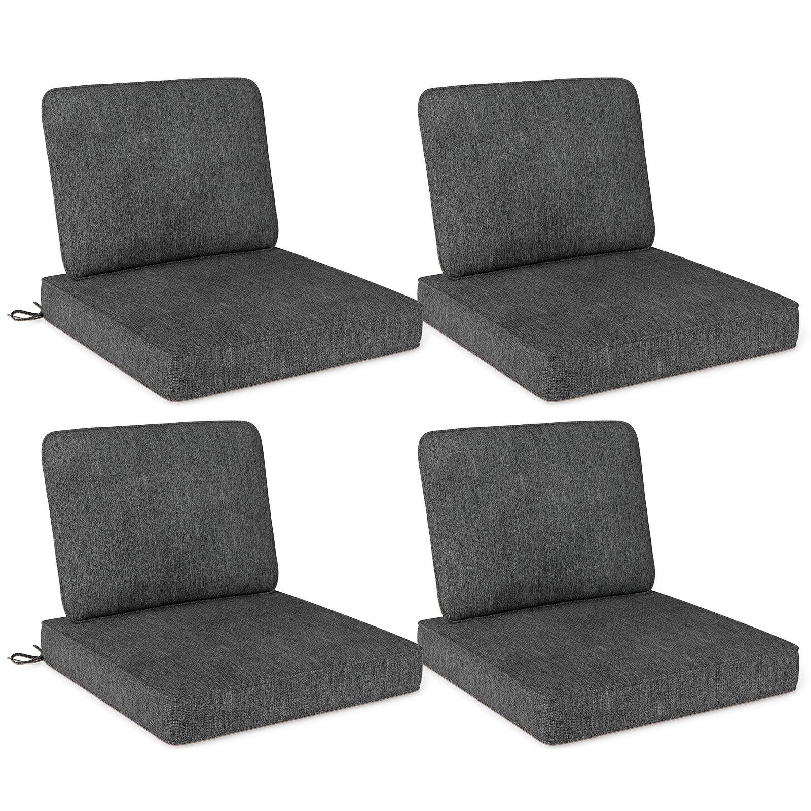 Set of 4 Outdoor Patio Cushion Set with Removable Covers, Gray Outdoor Furniture Accessories at Gallery Canada