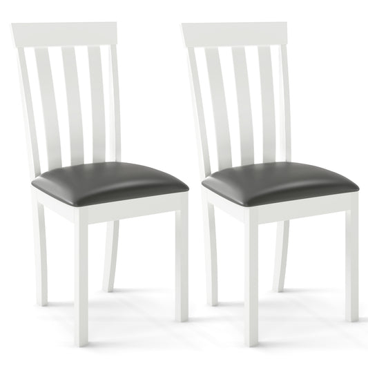 Upholstered Wooden Dining Chair Set, 2 Chairs, White Dining Chairs White at Gallery Canada