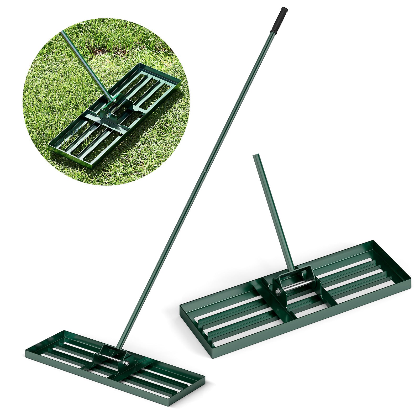 30 x 10 Inch Lawn Leveling Rake, Ergonomic Handle, Green Garden Tools Green at Gallery Canada