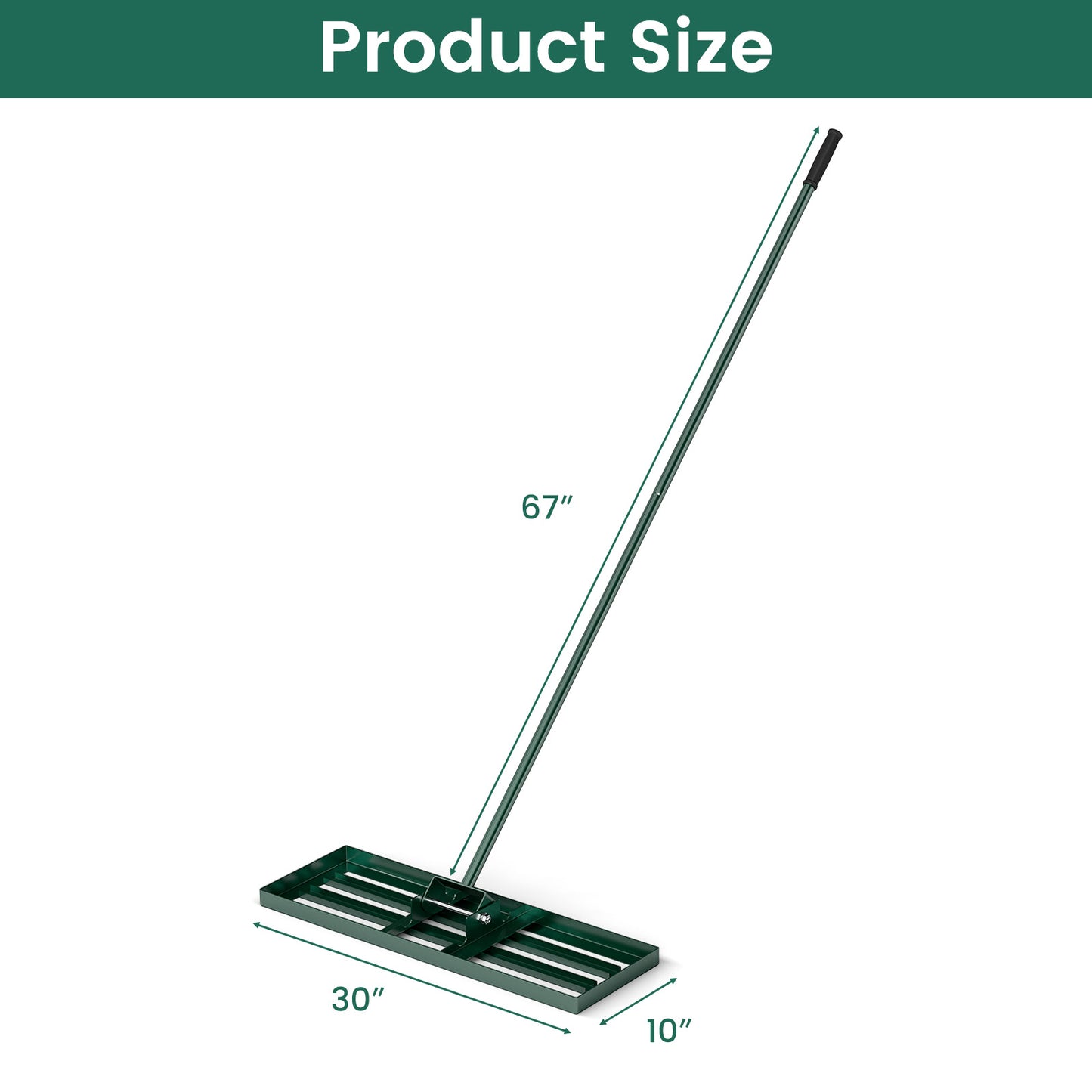 30 x 10 Inch Lawn Leveling Rake, Ergonomic Handle, Green Garden Tools at Gallery Canada