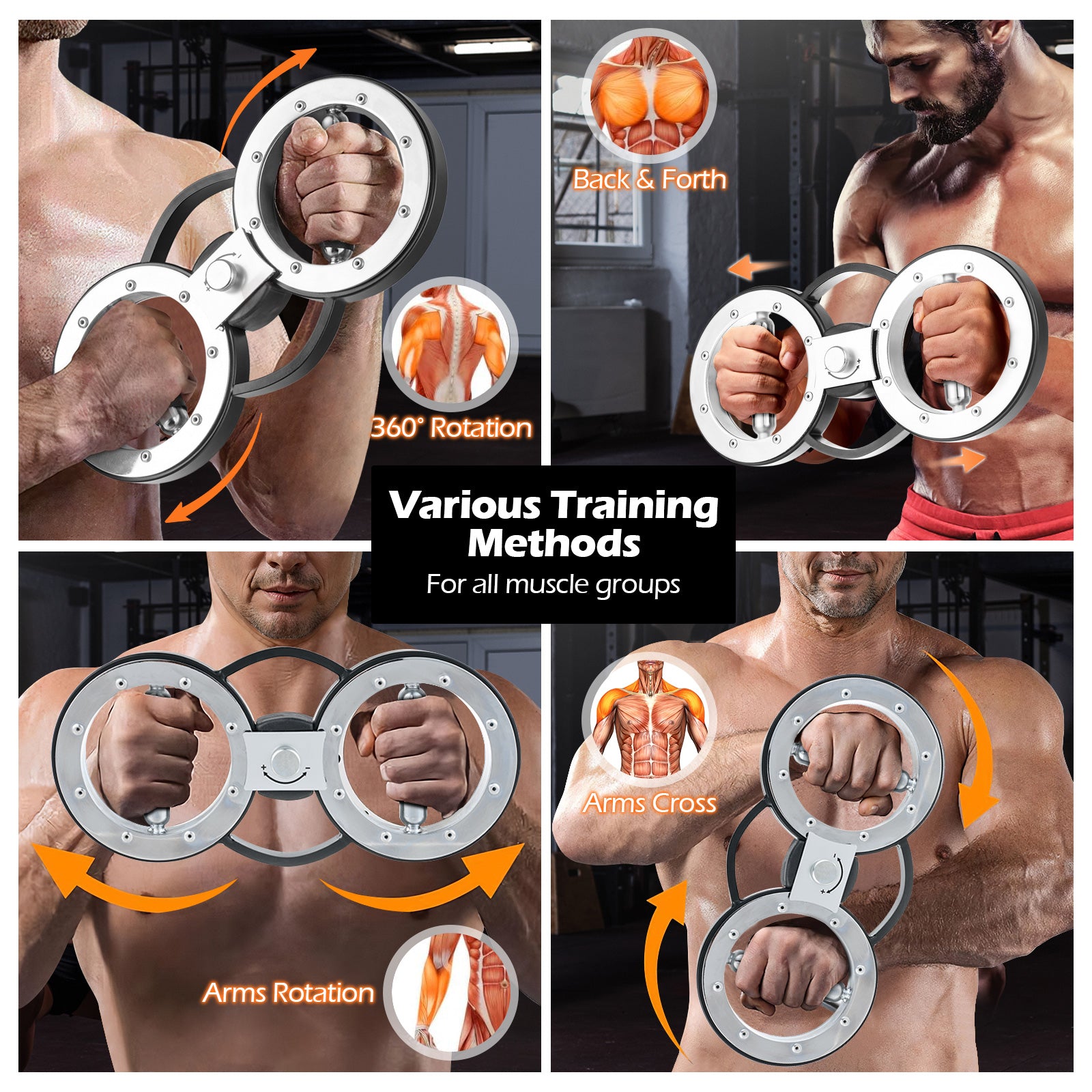 12 LBS Burn Machine Arm Workout Equipment with Adjustable Resistance, Silver Weights Accessories at Gallery Canada