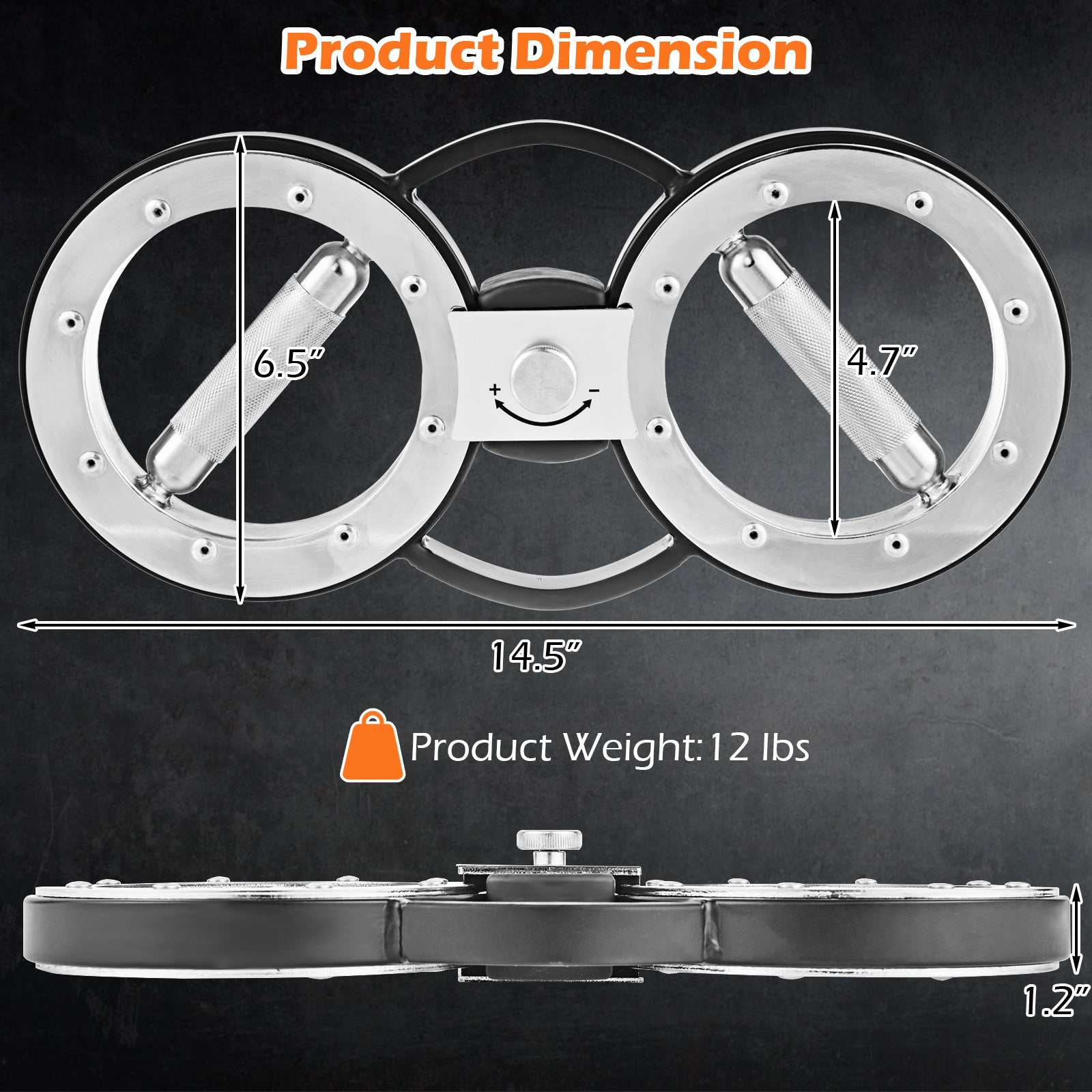 12 LBS Burn Machine Arm Workout Equipment with Adjustable Resistance, Silver Weights Accessories at Gallery Canada