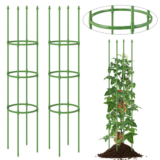 2-Pack Garden Trellis Tomato Cage with Adjustable Height, Green Plant Stands Green at Gallery Canada