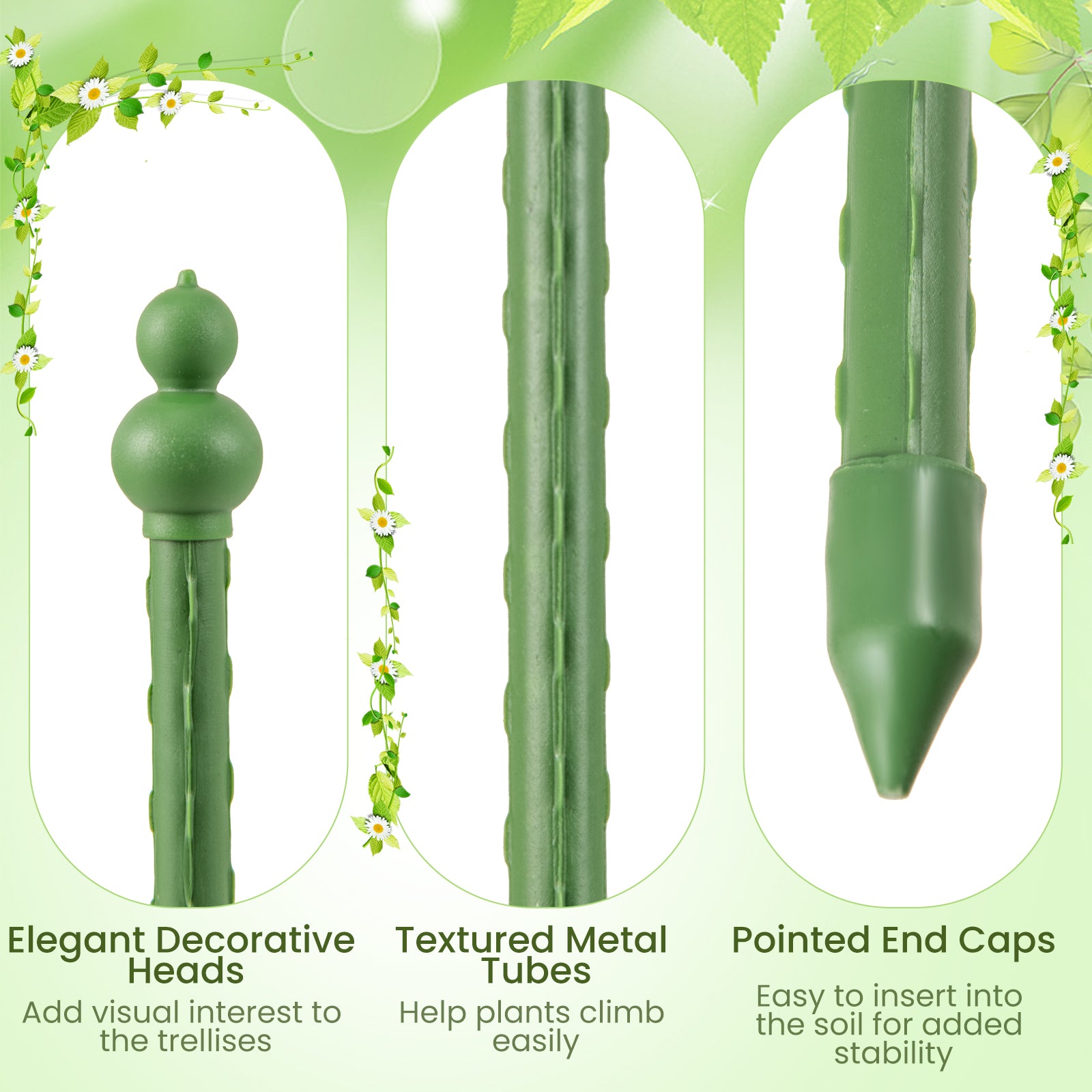 2-Pack Garden Trellis Tomato Cage with Adjustable Height, Green Plant Stands at Gallery Canada